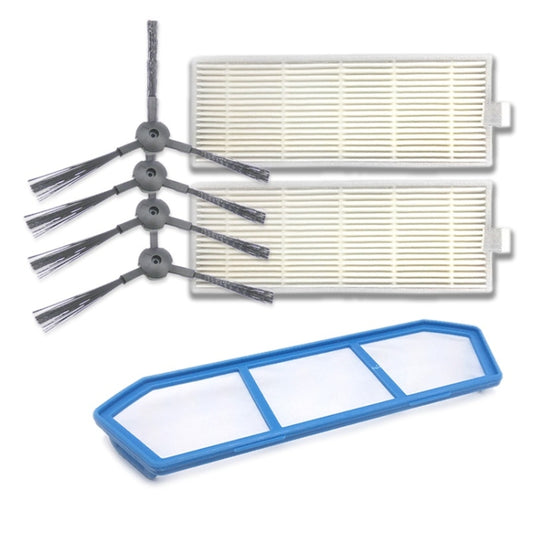 XI221 2 Pairs K614 Side Brushes + I205 Initial Effect Filter + 2 PCS I207 Filters Set for ILIFE A4 / A4S / A6 - For ILIFE Accessories by buy2fix | Online Shopping UK | buy2fix