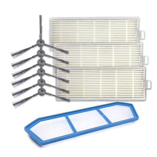 XI222 3 Pairs K614 Side Brushes + I205 Initial Effect Filter + 3 PCS I207 Filter Set for ILIFE A4 / A4S / A6 - For ILIFE Accessories by buy2fix | Online Shopping UK | buy2fix