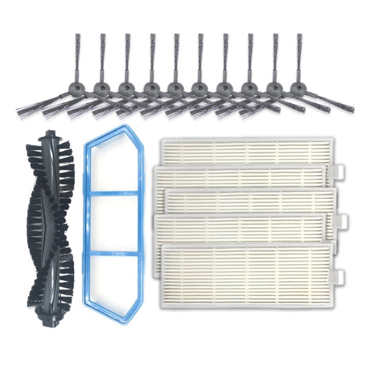 XI230 5 Pairs K614 Side Brushes + I205 Initial Effect Filter + 5 PCS I207 Filters + I203 Main Brush Set for ILIFE A4S - For ILIFE Accessories by buy2fix | Online Shopping UK | buy2fix