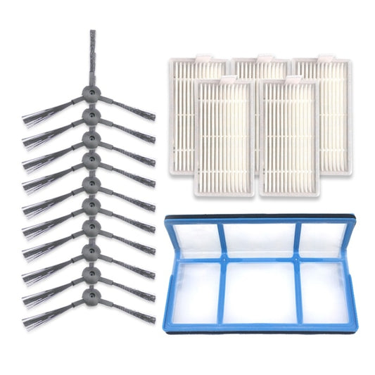 XI238 5 Pairs K614  Side Brushes + 5 PCS I208 Filters + I204 Filter Cotton Filter Set for ILIFE V5S Pro / V50 / V5S - For ILIFE Accessories by buy2fix | Online Shopping UK | buy2fix