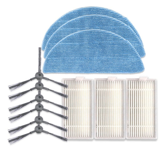 XI239 3 Pairs K614 Side Brushes + 3 PCS I208 Filters+ 3 PCS I201 Rags Set for ILIFE V5S Pro / V50 / V5S - For ILIFE Accessories by buy2fix | Online Shopping UK | buy2fix