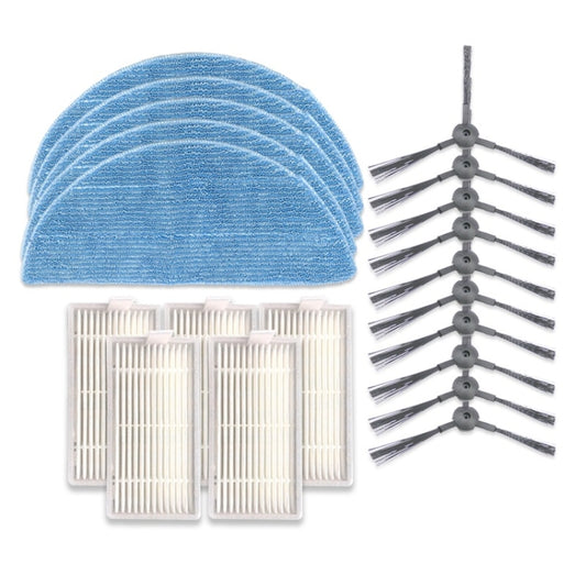 XI240 5 Pairs K614 Side Brushes + 5 PCS I208 Filters+ 5 PCS I201 Rags Set for ILIFE V5S Pro / V50 / V5S - For ILIFE Accessories by buy2fix | Online Shopping UK | buy2fix