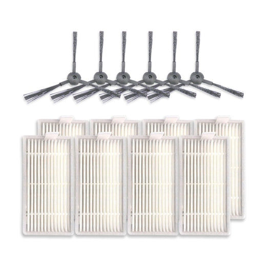 XI243 3 Pairs K614 Side Brushes + 8 PCS I208 Filters Set for ILIFE V5S Pro / V50 / V5S - For ILIFE Accessories by buy2fix | Online Shopping UK | buy2fix
