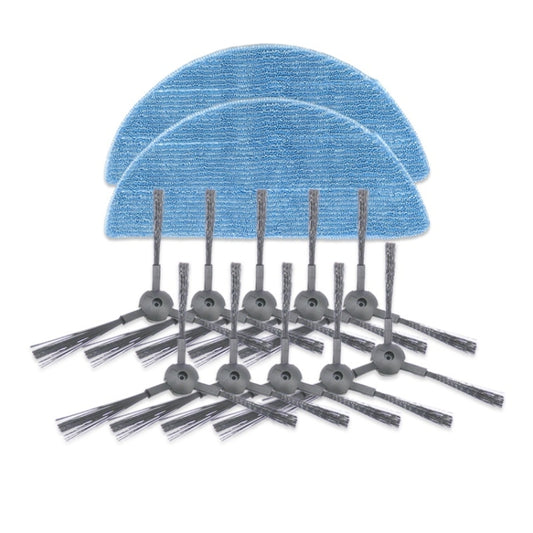 XI246 5 Pairs K614 Side Brushes + 2 PCS I201 Rags Set for ILIFE V3S Pro / V3S / V5S Pro / V50 / V5S - For ILIFE Accessories by buy2fix | Online Shopping UK | buy2fix