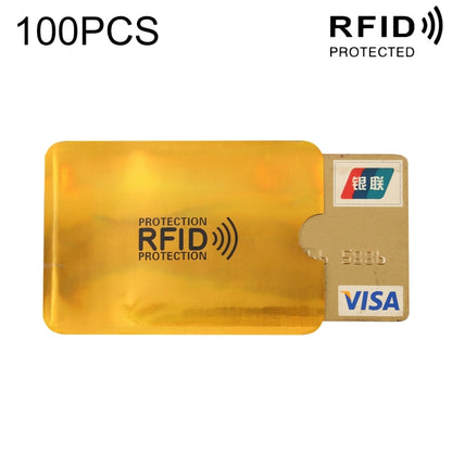 100pcs Aluminum Foil RFID Blocking Credit Card ID Bank Card Case Card Holder Cover, Size: 9 x 6.3cm (Gold) - Antimagnetic RFID Package by buy2fix | Online Shopping UK | buy2fix