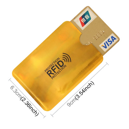 100pcs Aluminum Foil RFID Blocking Credit Card ID Bank Card Case Card Holder Cover, Size: 9 x 6.3cm (Gold) - Antimagnetic RFID Package by buy2fix | Online Shopping UK | buy2fix