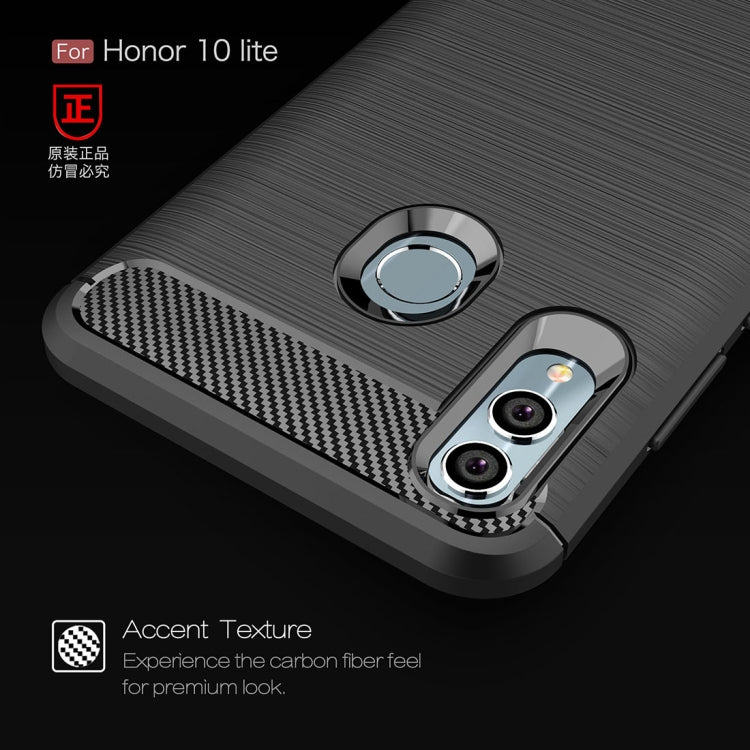 Carbon Fiber Texture TPU Shockproof Case For Huawei Honor 10 Lite / P Smart 2019 by buy2fix