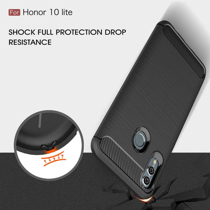 Carbon Fiber Texture TPU Shockproof Case For Huawei Honor 10 Lite / P Smart 2019 by buy2fix