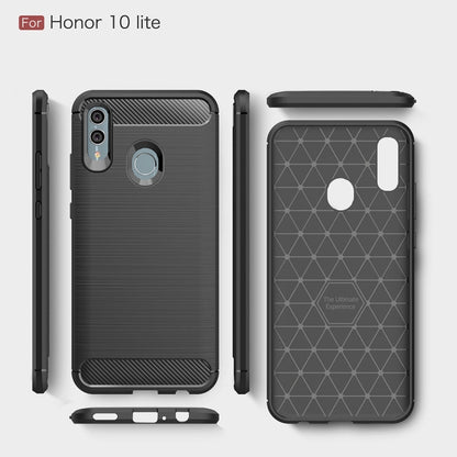 Carbon Fiber Texture TPU Shockproof Case For Huawei Honor 10 Lite / P Smart 2019 by buy2fix