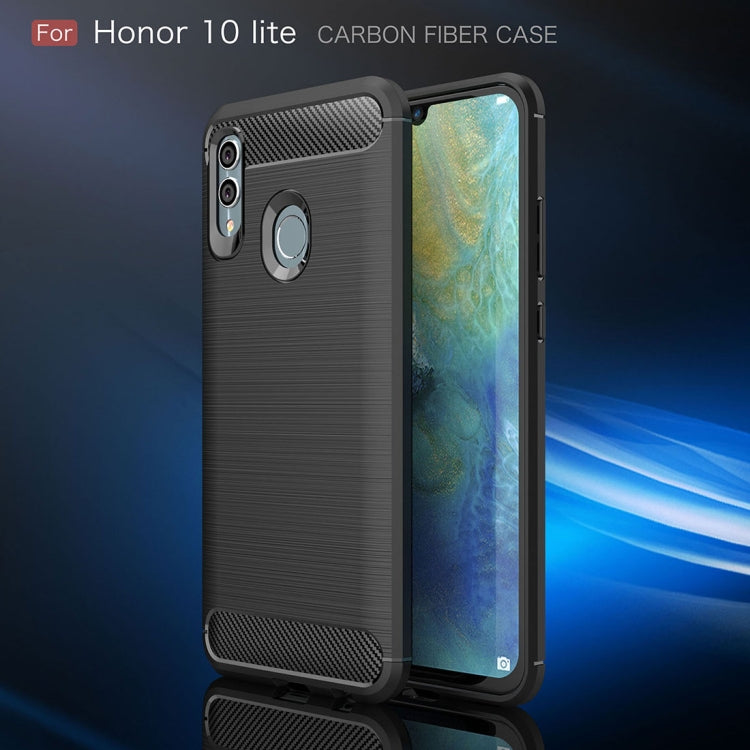 Carbon Fiber Texture TPU Shockproof Case For Huawei Honor 10 Lite / P Smart 2019 by buy2fix