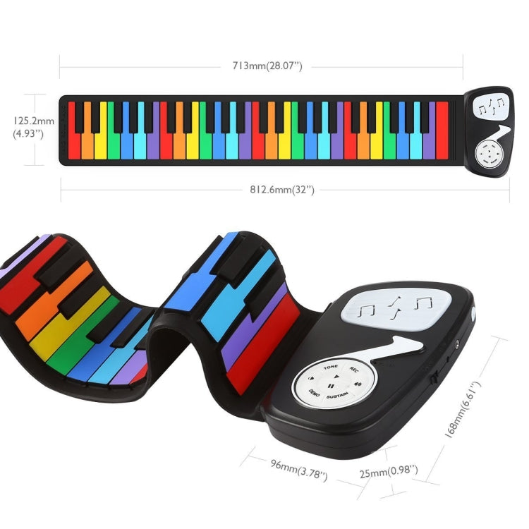 49-key Hand Roll Silicone Children Electronic Piano by buy2fix