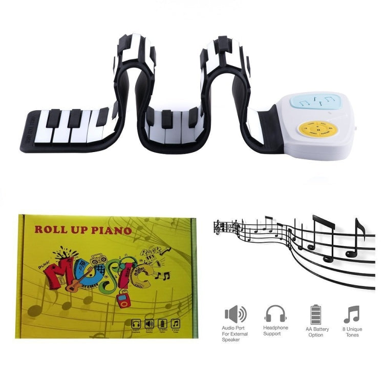 49-key Hand Roll Silicone Children Electronic Piano by buy2fix
