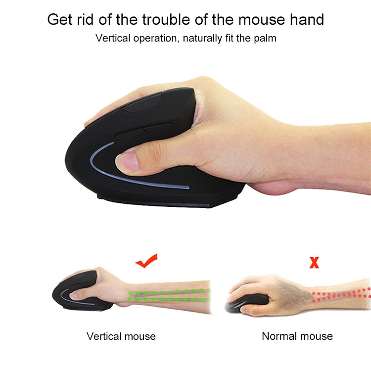 Battery Version Wireless Mouse Vertical 2.4GHz Optical Mouse (White) by buy2fix