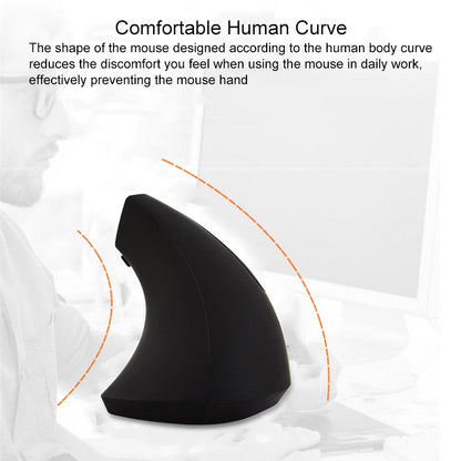 Battery Version Wireless Mouse Vertical 2.4GHz Optical Mouse (White) by buy2fix