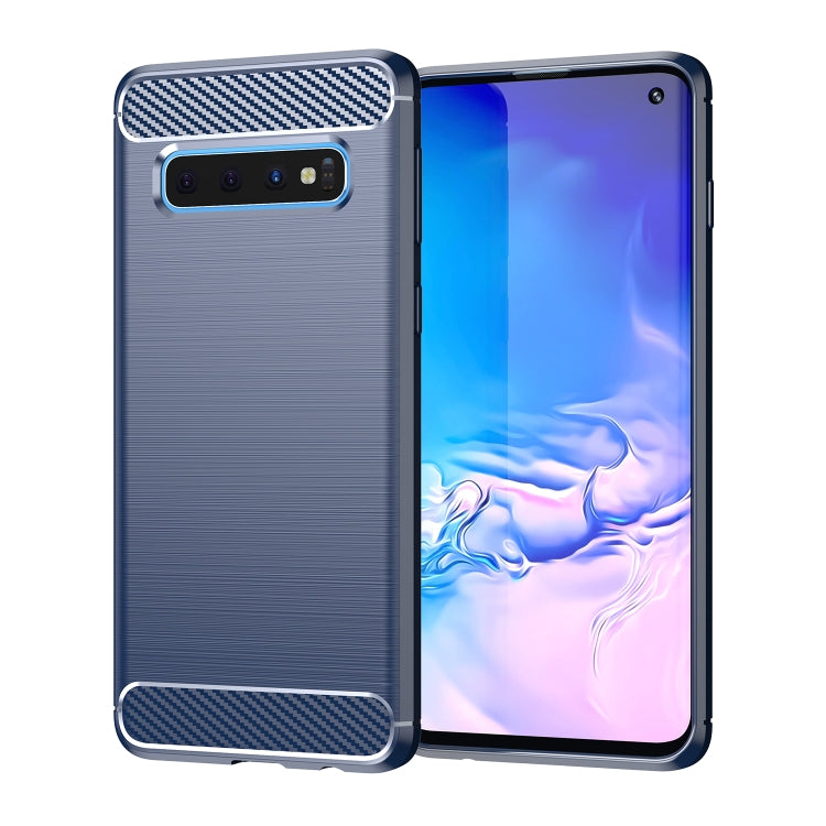 Brushed Texture Carbon Fiber TPU Case for Galaxy S10(Navy Blue) by buy2fix