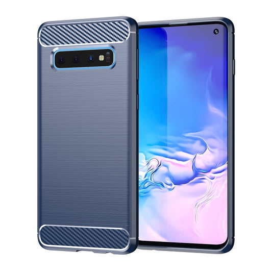 Brushed Texture Carbon Fiber TPU Case for Galaxy S10(Navy Blue) by buy2fix