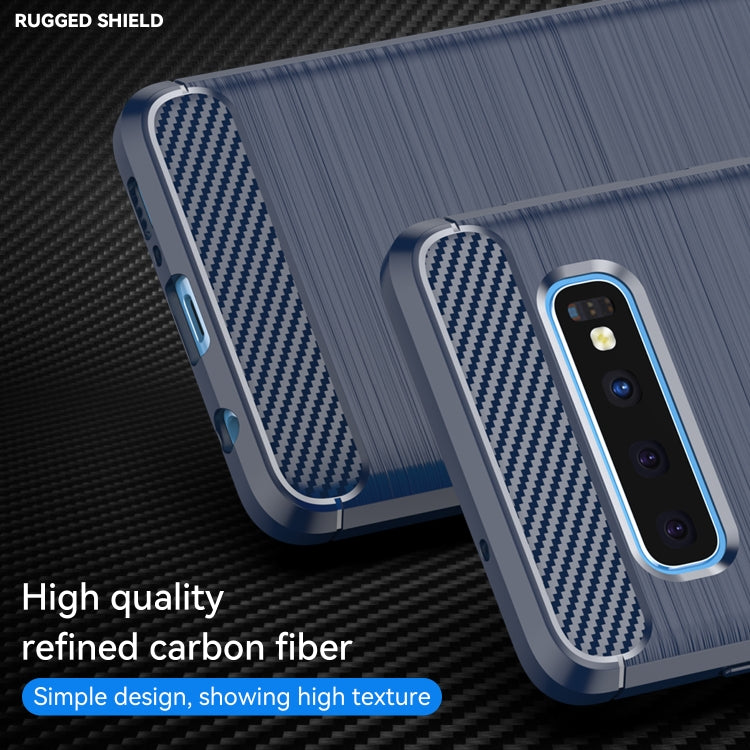 Brushed Texture Carbon Fiber TPU Case for Galaxy S10(Navy Blue) by buy2fix