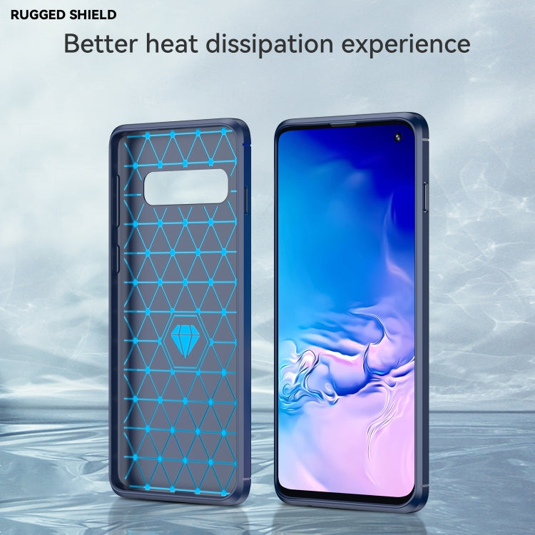 Brushed Texture Carbon Fiber TPU Case for Galaxy S10(Navy Blue) by buy2fix