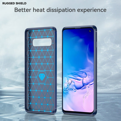Brushed Texture Carbon Fiber TPU Case for Galaxy S10(Navy Blue) by buy2fix